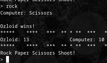 Image of command line with program in use.