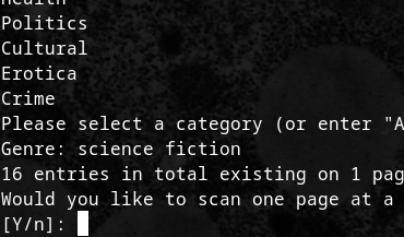 Image of command line with program in use.